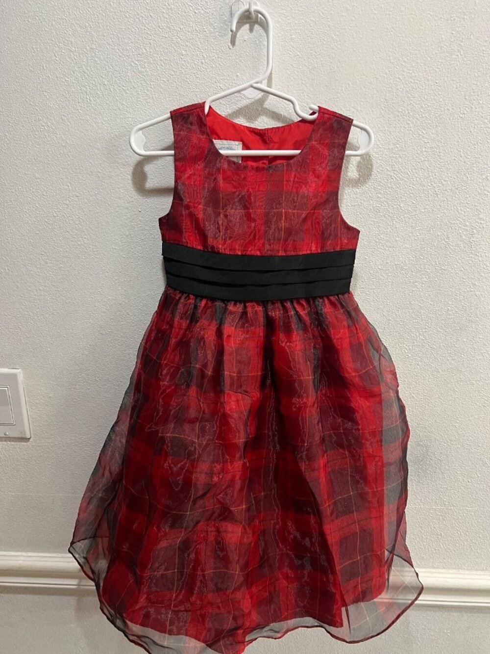 MARMELLATA HOLIDAY SEASON / PARTY DRESS, SPARKLY RED BLACK 4T SASH holiday